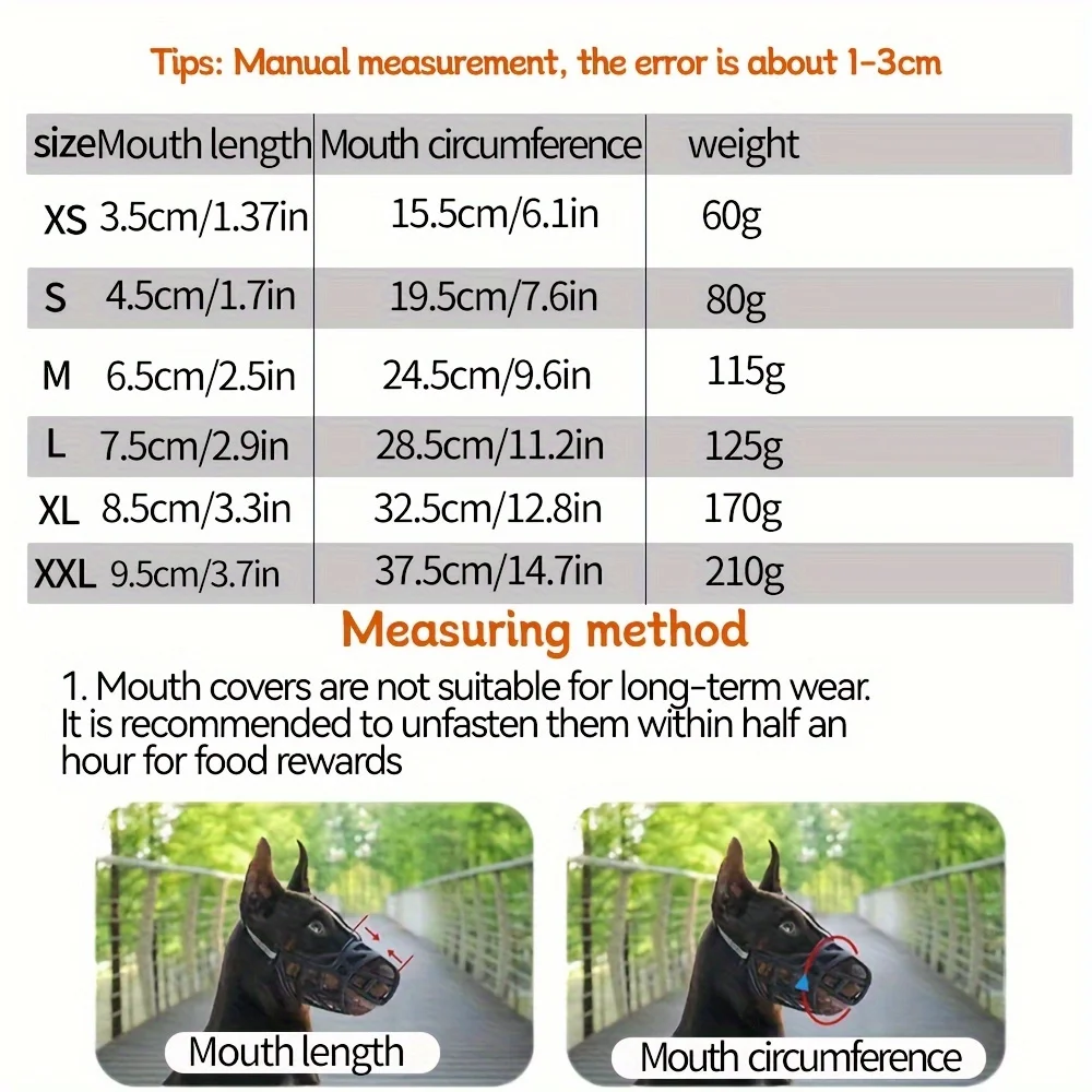 Big Dog Muzzle Mouth Cover Prevent Biting Screaming Eat Small Large Dog Masks Pet Bark Stopper Bar Reflective Tape dog muzzle