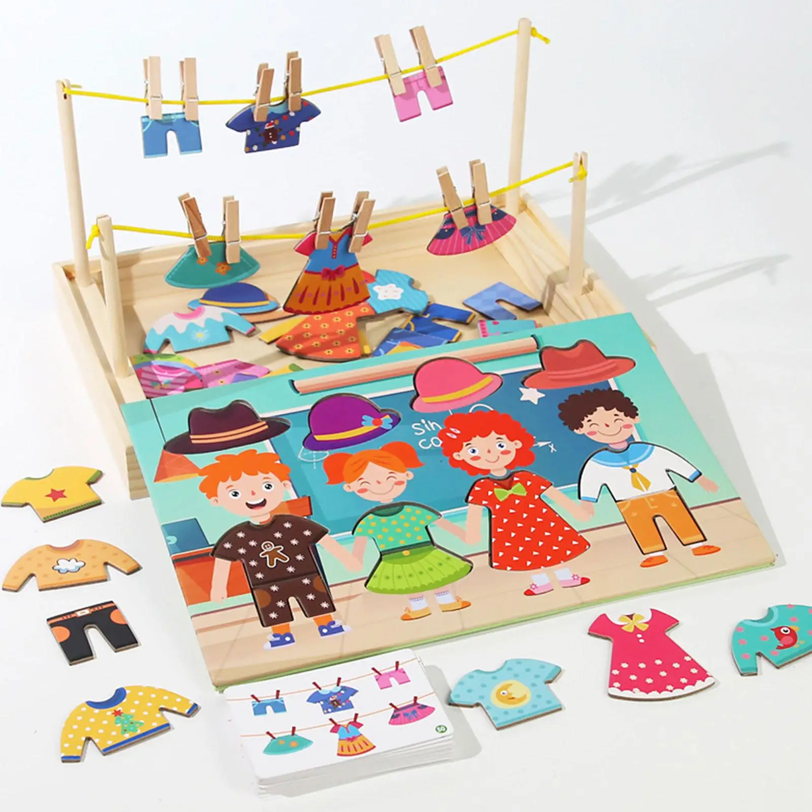 

Montessori Toy Pretend Play Dress up Wooden Puzzles for Boys Girls Children