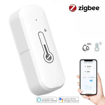 Zigbee3.0 Smart Temperature And Humidity Sensor Battery Powered Thermometer APP Smart Home Security Work With Google Home 1