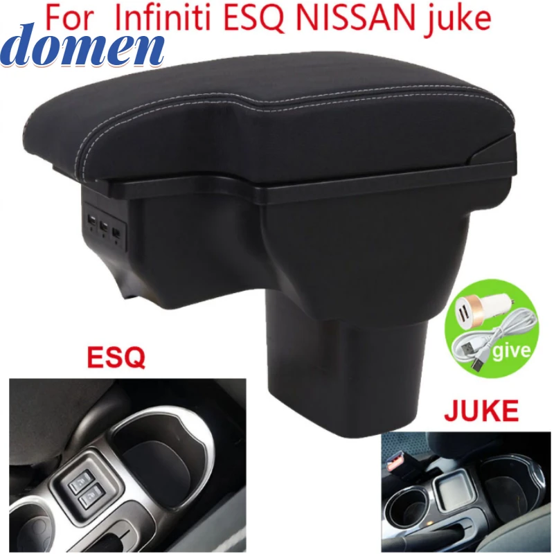 

Подлокотник для NISSAN juke, для Infiniti ESQ, автомобильный подлокотник 2010-2019, аксессуары, коробка для хранения деталей интерьера, USB
