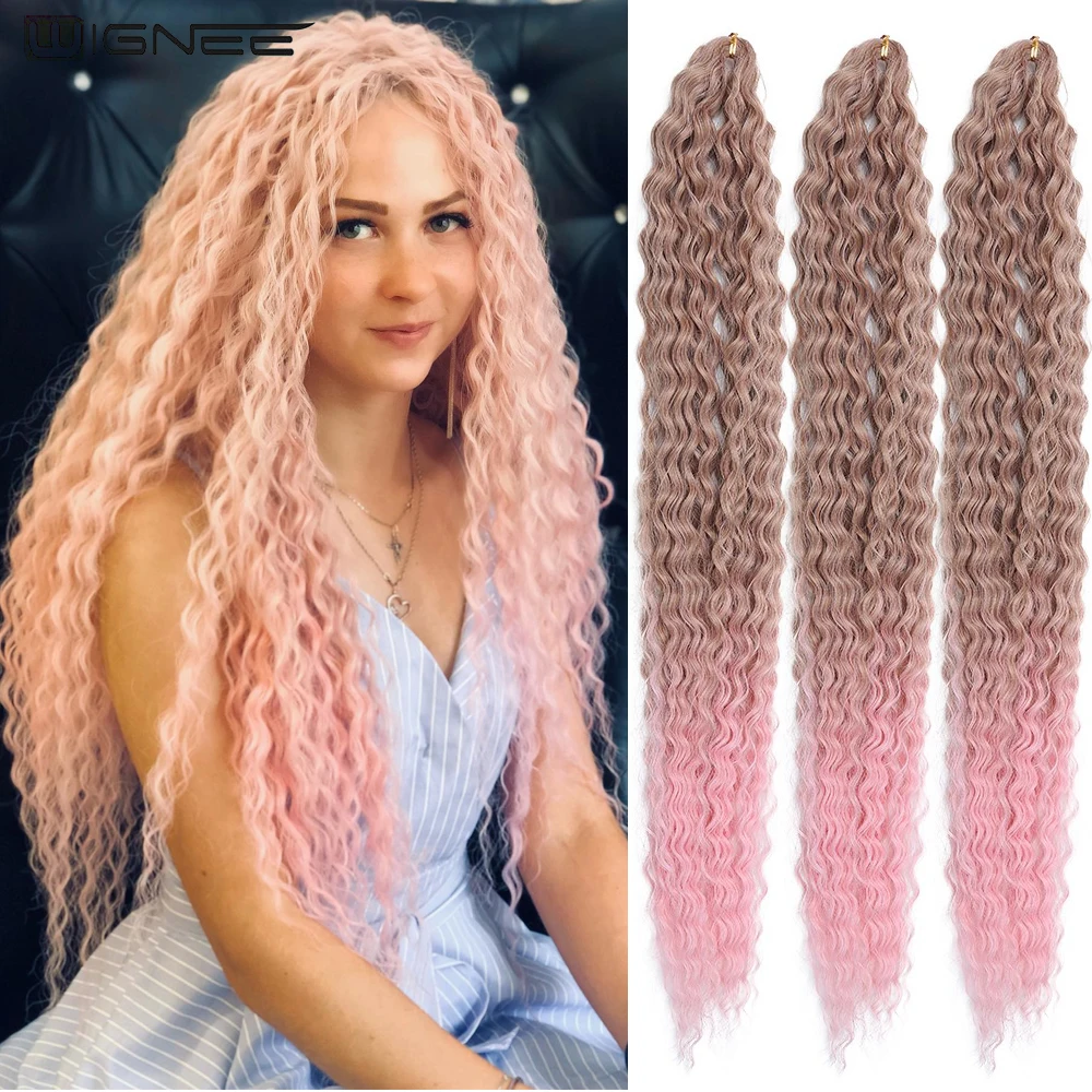 Water Wave Twist Crochet Hair Synthetic Hair Extensions For Braids Crochet Braid Natural Hair Curly Braiding Hair Extensions