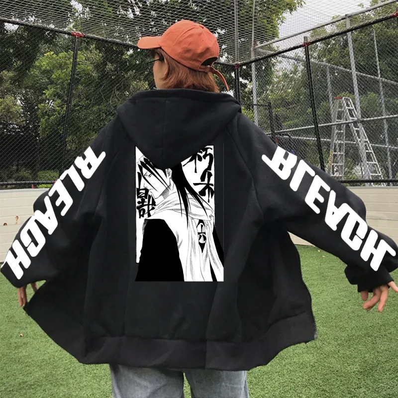 Hot Anime Bleach Kuchiki Byakuya Zip Hoodie Men/women Sweatshirts