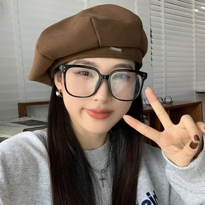 Women Berets Classic Hats Korean Classic Premium Feel Black Beret Spring Autumn Thin Solid Color INS Trendy Versatile Painter Hat Simple Caps for Women