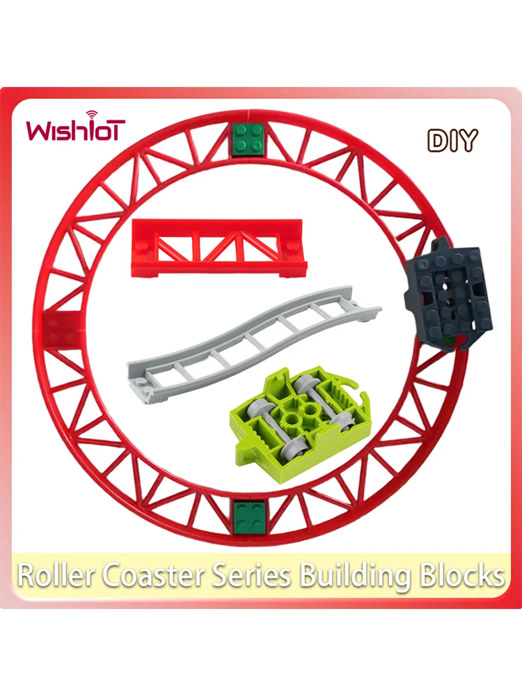 Achterbahn-Serie, Bausteine, Schienen-Chassis, Bogen-Steigung, gerade Schiene, technische Teile, DIY-Kinderspielzeug, Serien Fonda Nadal – Detail 1