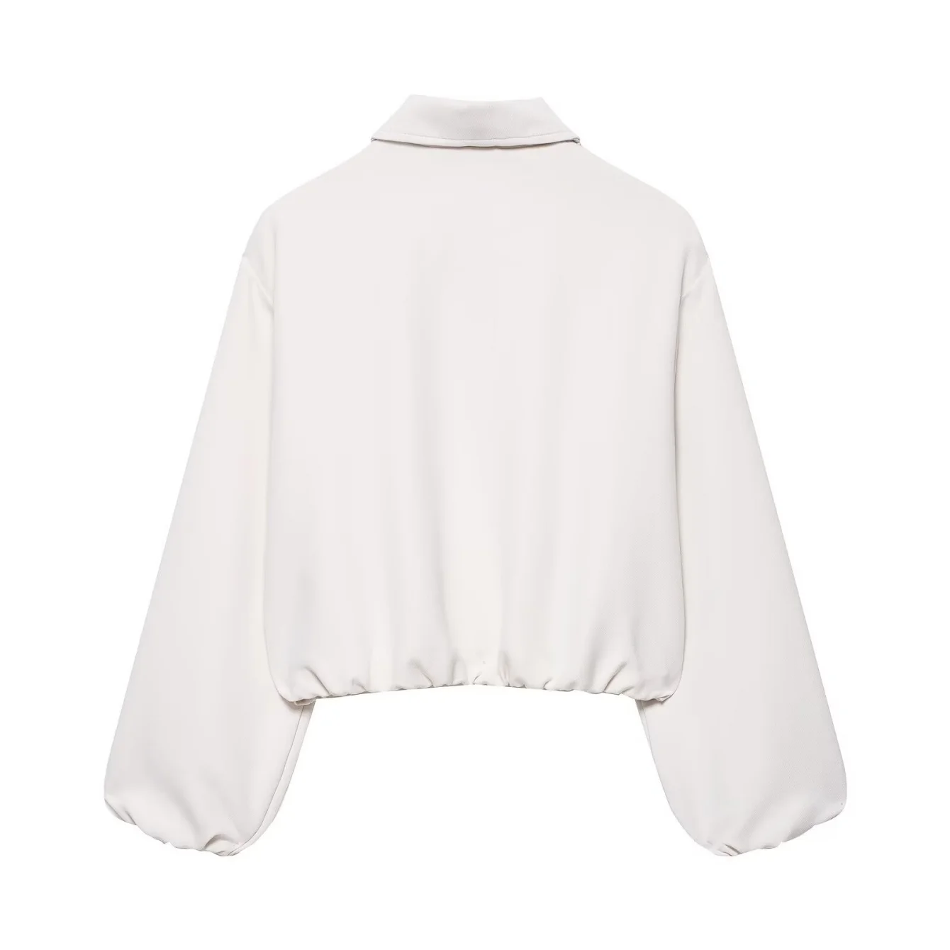 Women Short Jacket Coat Autumn And Winter Solid Color Long Sleeve Zipper Puffy Loose Jacket Fashion Versatile Jackets Streetwear