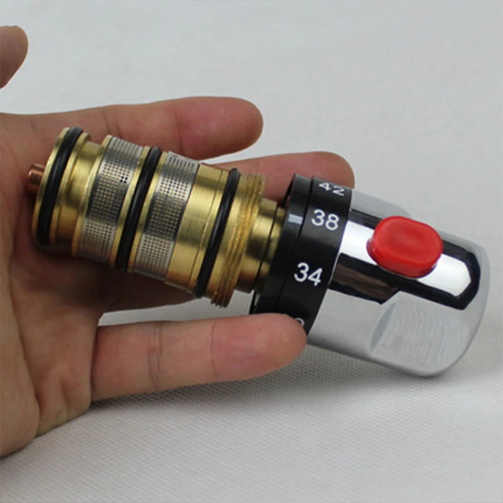 Thermostatic Mixing Valve Replacement Chrome Modern Constant Temperature Anti Scald Cartridge Valve for Bath Shower Mixer Tap