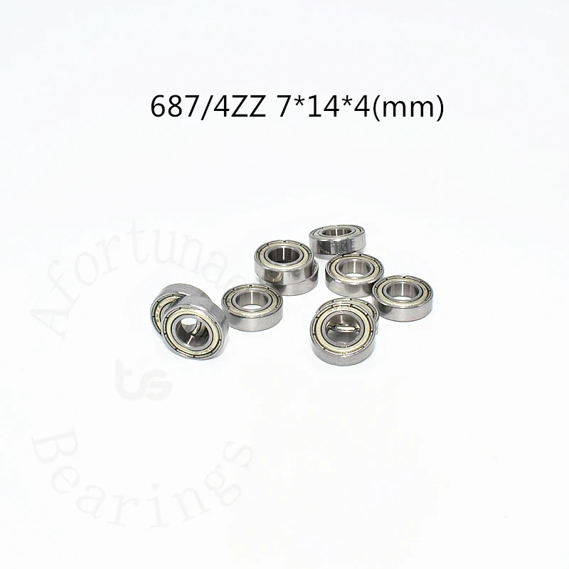 687-4ZZ  Bearing 10 Pieces 687zz 7*14*4(mm) free shipping chrome steel Metal Sealed High speed Mechanical equipment parts