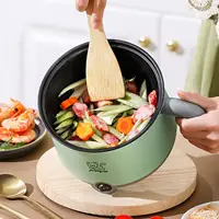 1.8L Electric Hot Pot with Steamer Hotpot Ramen Cooker  Rice Cooker Mini Cooking Machine for Kitchen Home Office 2