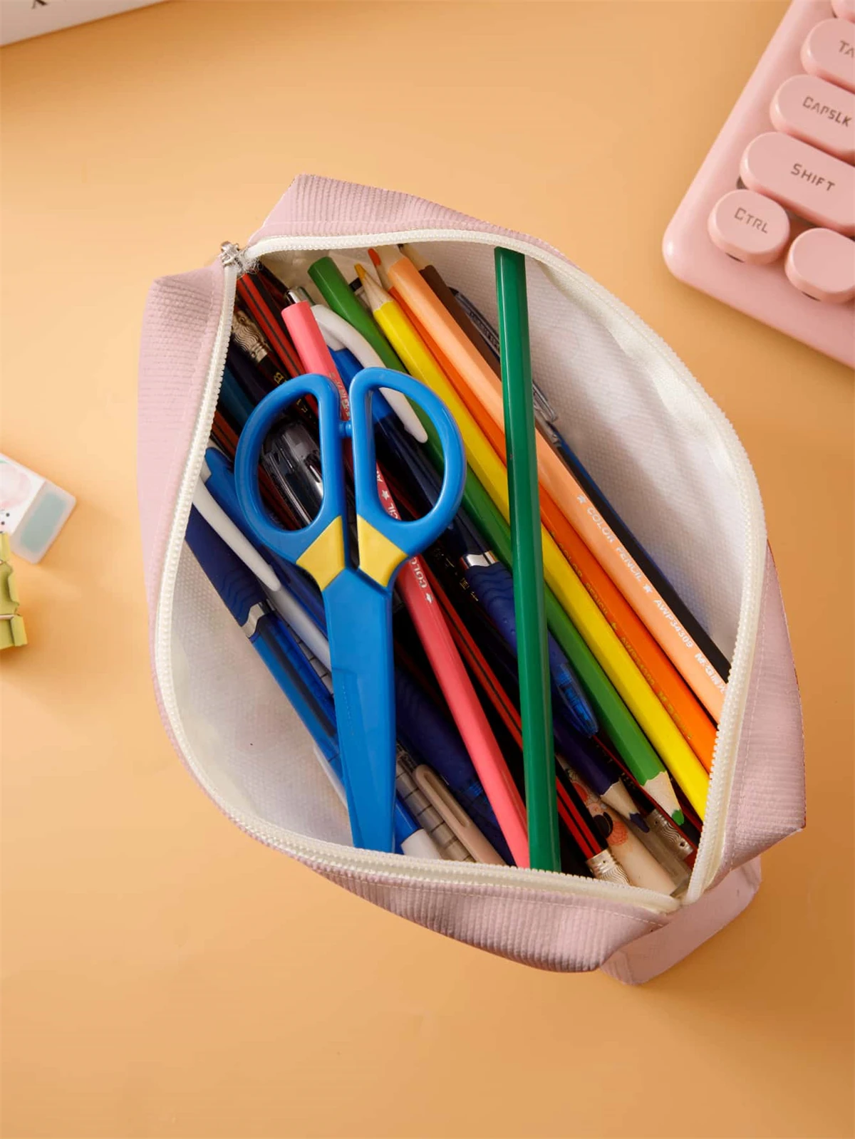 Small pencil case, large capacity pencil case, multifunctional stationery storage bag, student school organization supplies