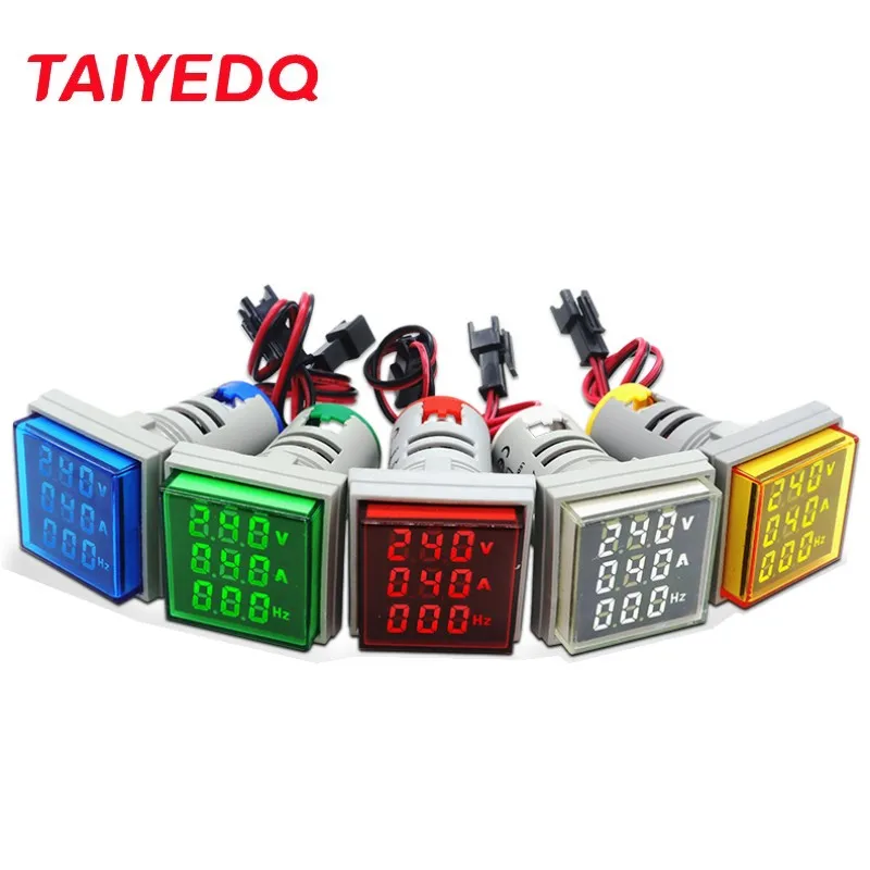 Voltmètre-ampmètre Numérique Double écran 22 Mm – AC 50-380V, 0-100A | Pour Tableau électrique Ou Suivi De Consommation