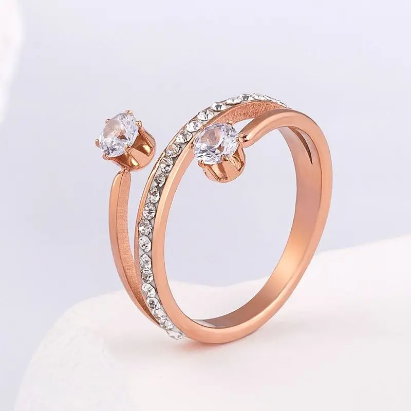 Кольца XQNI золотого цвета, женские кольца высокого качества из циркония, свадебный браслет из нержавеющей стали, свадебные украшения, аксессуары для женщин и девушек