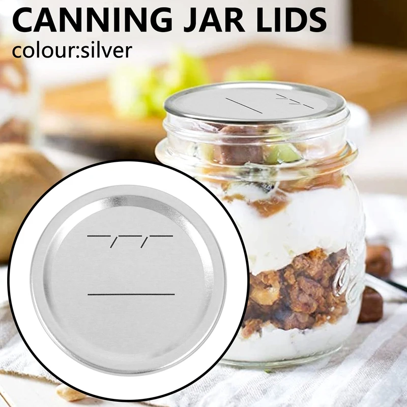 100Pcs 70Mm Regular Mouth Canning Lids for Ball Jars Split-Type Metal Jar Lids for Canning
