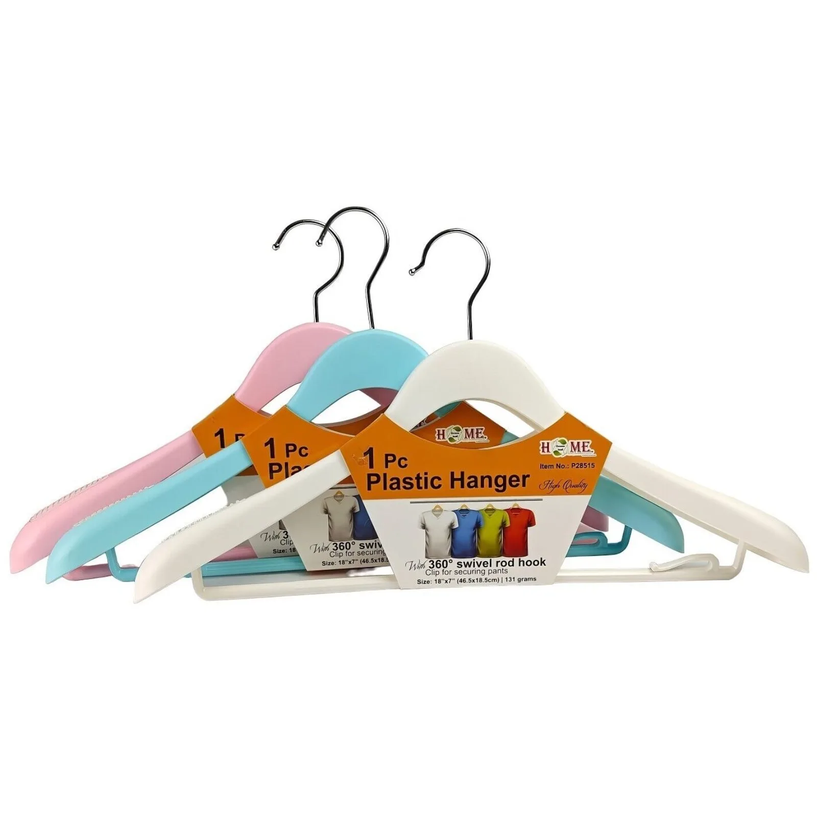 

Uniware Wide Soulder Anti Slip Hangers, 3 pcs mix colors