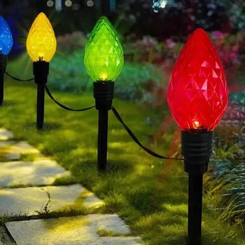 Outdoor Path Lights 5X Rhombic Pathway Lights for Gardens Solar Garden Light Long Lasting Outdoor Lighted Stake Christmas 3