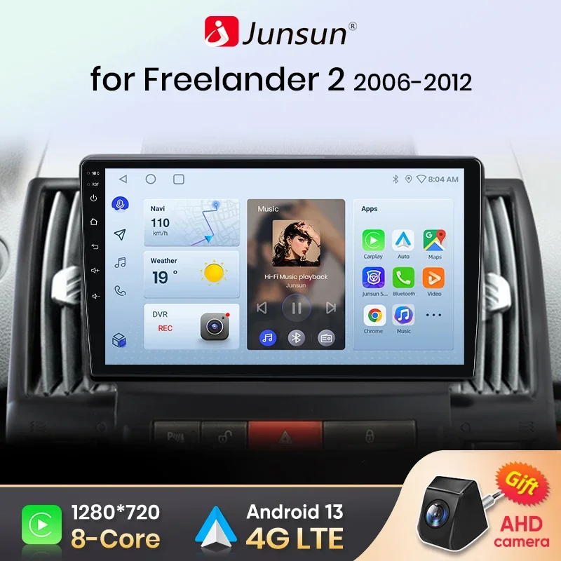 Junsun inalámbrico CarPlay Android Auto Radio de coche para Land Rover Freelander 2 2006-2012 RDS 4G WiFi GPS 2din BT accesorios de coche 1