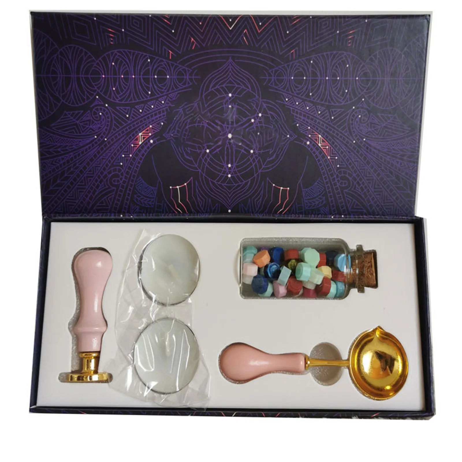 Preschool Christmas Crafts Kits Envelope Sealing Diy Lacquer Seal Complete Set Of Wax Melting Wax Seal Ink Stamp Shapes