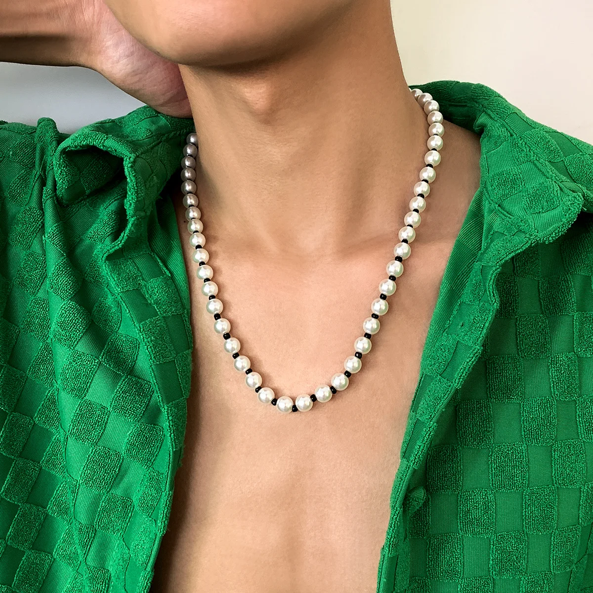 Men's White Freshwater Pearl Necklace