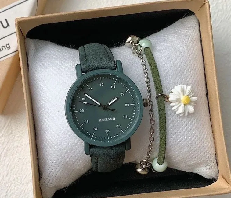 인스 스타일 쿼츠 시계, 한국 버전, 간단한 기질, 중등 학교, 작은 신선한 모리 캐주얼 패션 