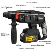 26MM Brushless Impact Hammer 21V Cordless Hammer Drill 4 FUNCTION Multifunctional Steel Concrete Wood For Makita 18V Battery 2