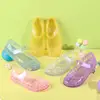3-8y Girls Sandals Summer Children Crystal Shoes Kids PVC Soft Soled Shoe Toddler Transparent Non-Slip Princess Jelly Sandalias 2