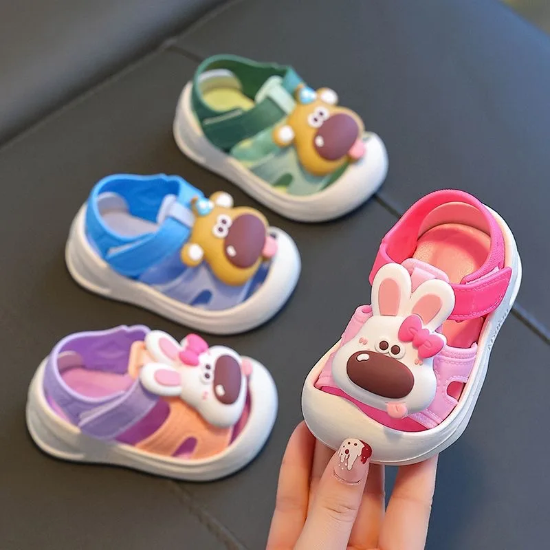 Baby Boys Girls Sandals Summer Cartoon Garden Shoes Soft Bottom Anti Slip Walking Comfortable Beach Sandals