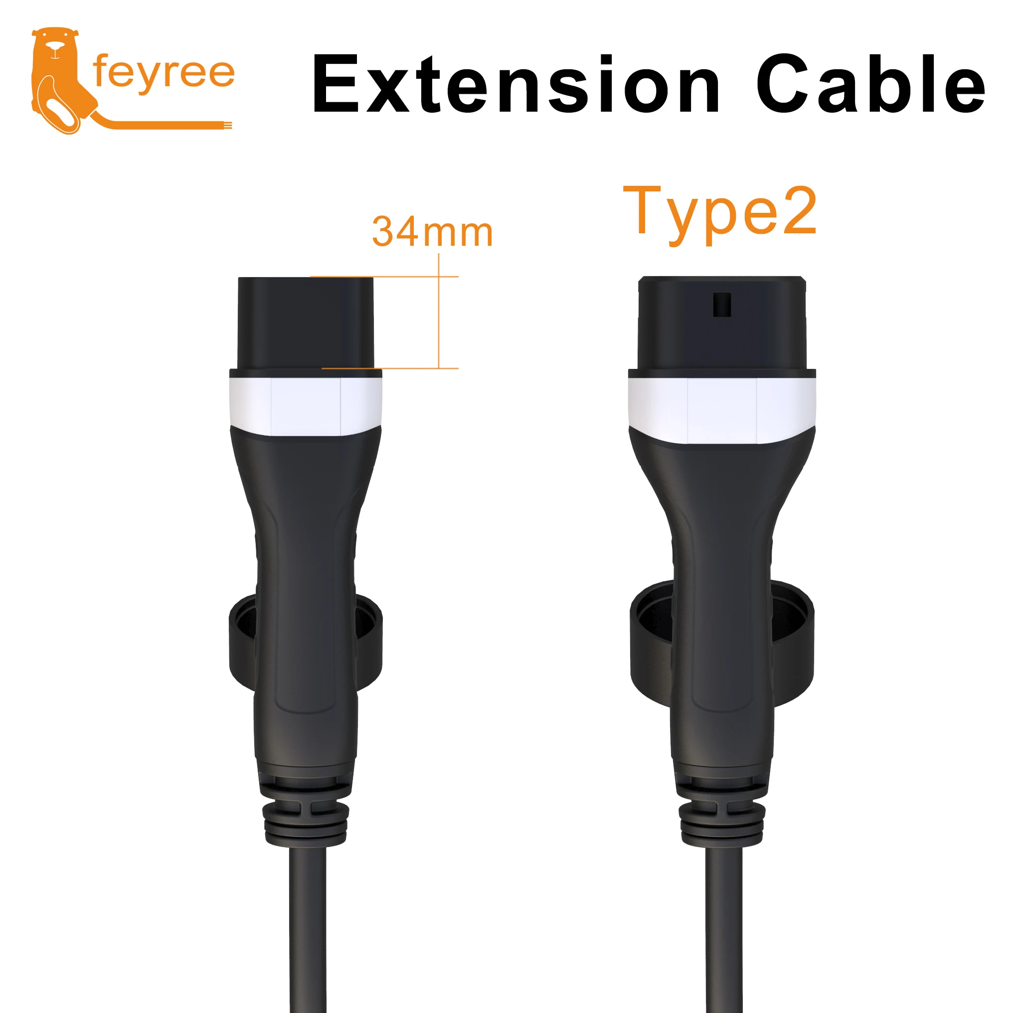 Feyree Electric Vehicle Household Commercial Charging Pile Second Generation Ac Charging Gun European Standard Double Gun Head 5m Cable