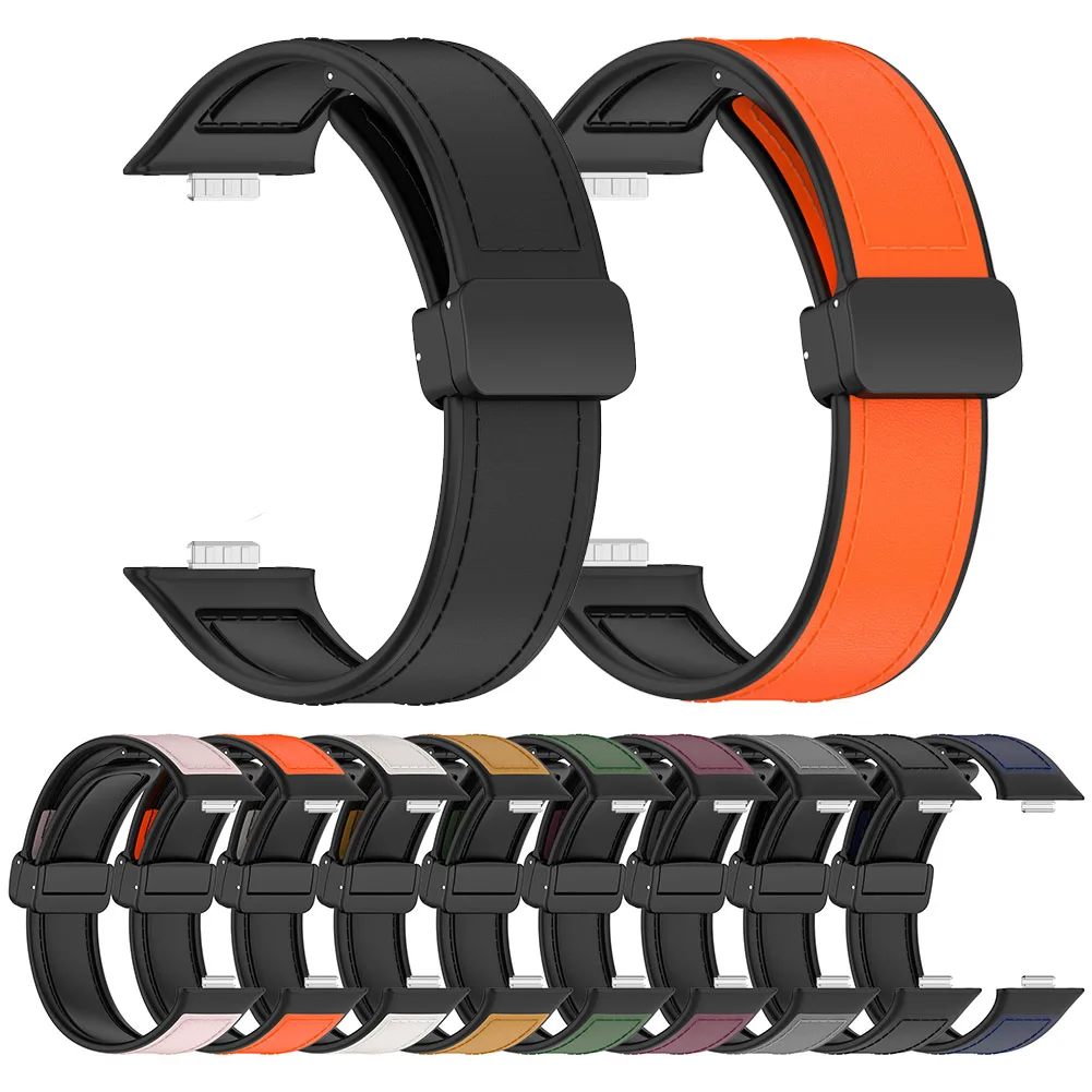 Premium Leather Magnetic Sport Strap for Smartwatches - Elegant Bracelet Accessory