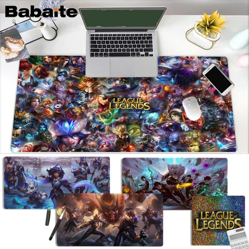 

L-League of L-Legends Mousepad girl pad Keyboards Mat Rubber Gaming Desk Mat Size for large Edge Locking Game Keyboard Pad