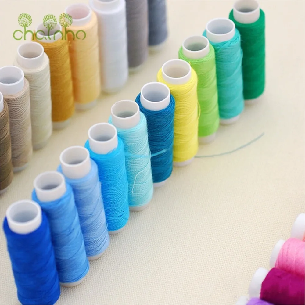 Chainho,Polyester Thread,Suitable For DIY Needlework & Sewing Machine,30 Color Avaiable,120 Yards/Spool,195g/Pack,25X1