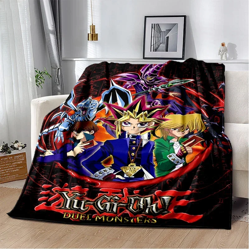 

Anime YU GI OH! Flange flannel blanket, home office leisure sofa, multi-functional travel portable warm blanket, birthday gift