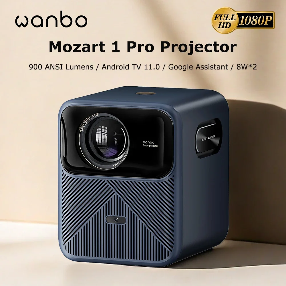 Wanbo Mozart 1 Pro Beam Projector 1080P 4K Android TV 11.0 Google Netflix