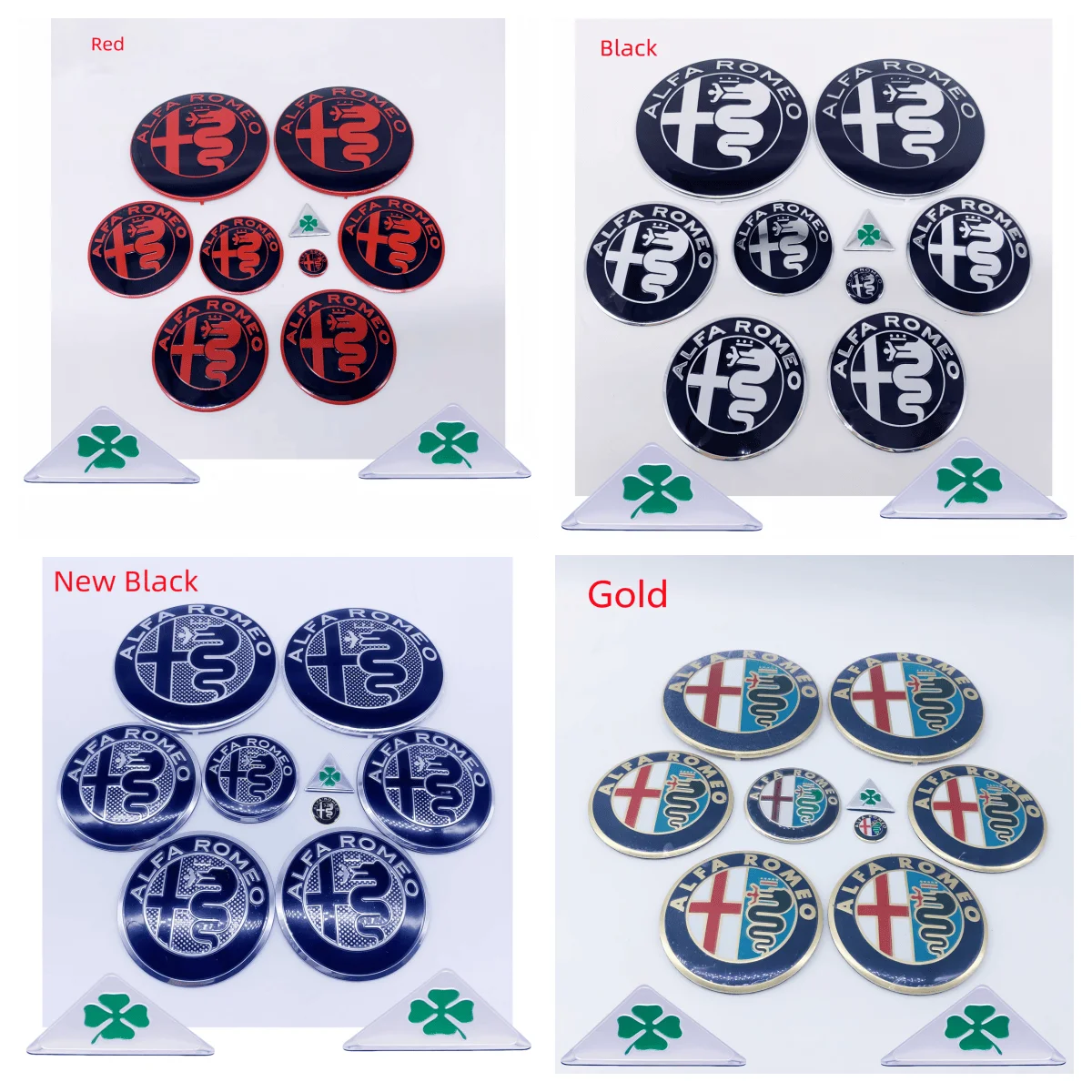 11Pc Car Steering Wheel & Front Hood Emblem Stickers - Multiple Sizes Available
