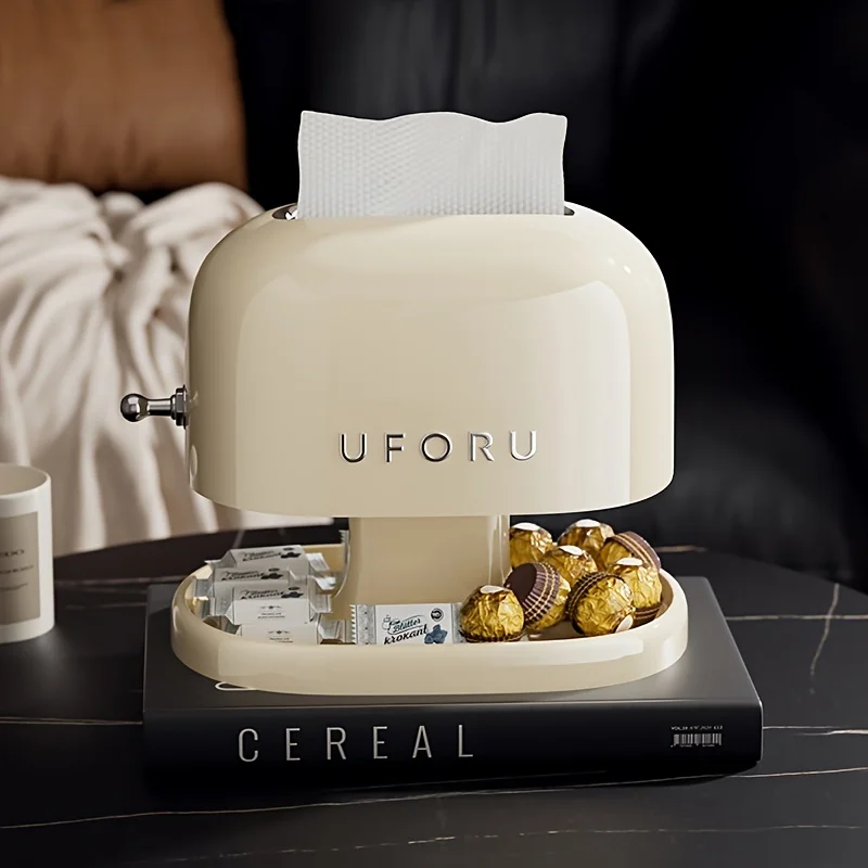 1pc Retro Tissue Box Double-layer Tissue Boxwith Storage Tray Jewelry Watch Organizer Home Living Room Desktop Napkin container 2