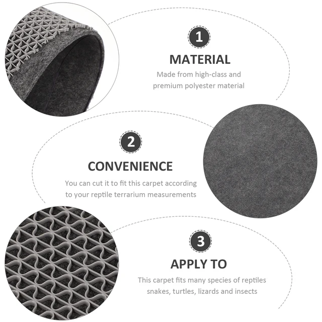 1 set Waterproof Moisturizing Pad Reptile Carpet Mat Terrarium Bedding Easy Clean Substrate Tank Flooring Polyester Reptile Mat 5