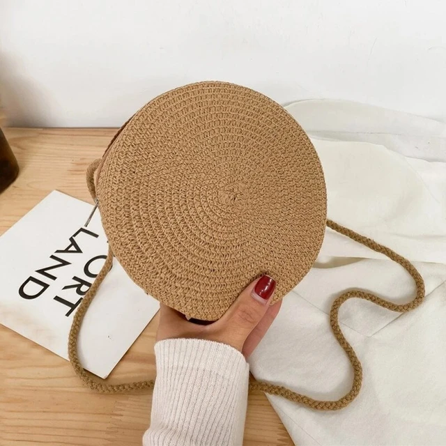 Amazon.com: Straw Handbags Women Handwoven Round Corn Straw Bags Natural  Chic Hand Large Summer Beach Tote Woven Handle Shoulder Bag (Beige) :  Clothing, Shoes & Jewelry
