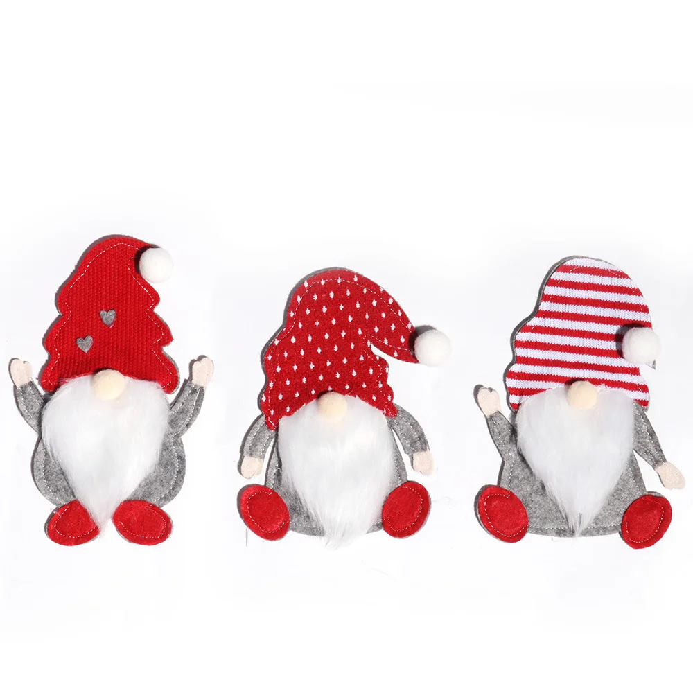 4pcs Gnome Christmas Cutlery Holder Knife Fork Pocket Bags Santa Claus New Year Party Dinner Decoration Xmas Tableware Cover