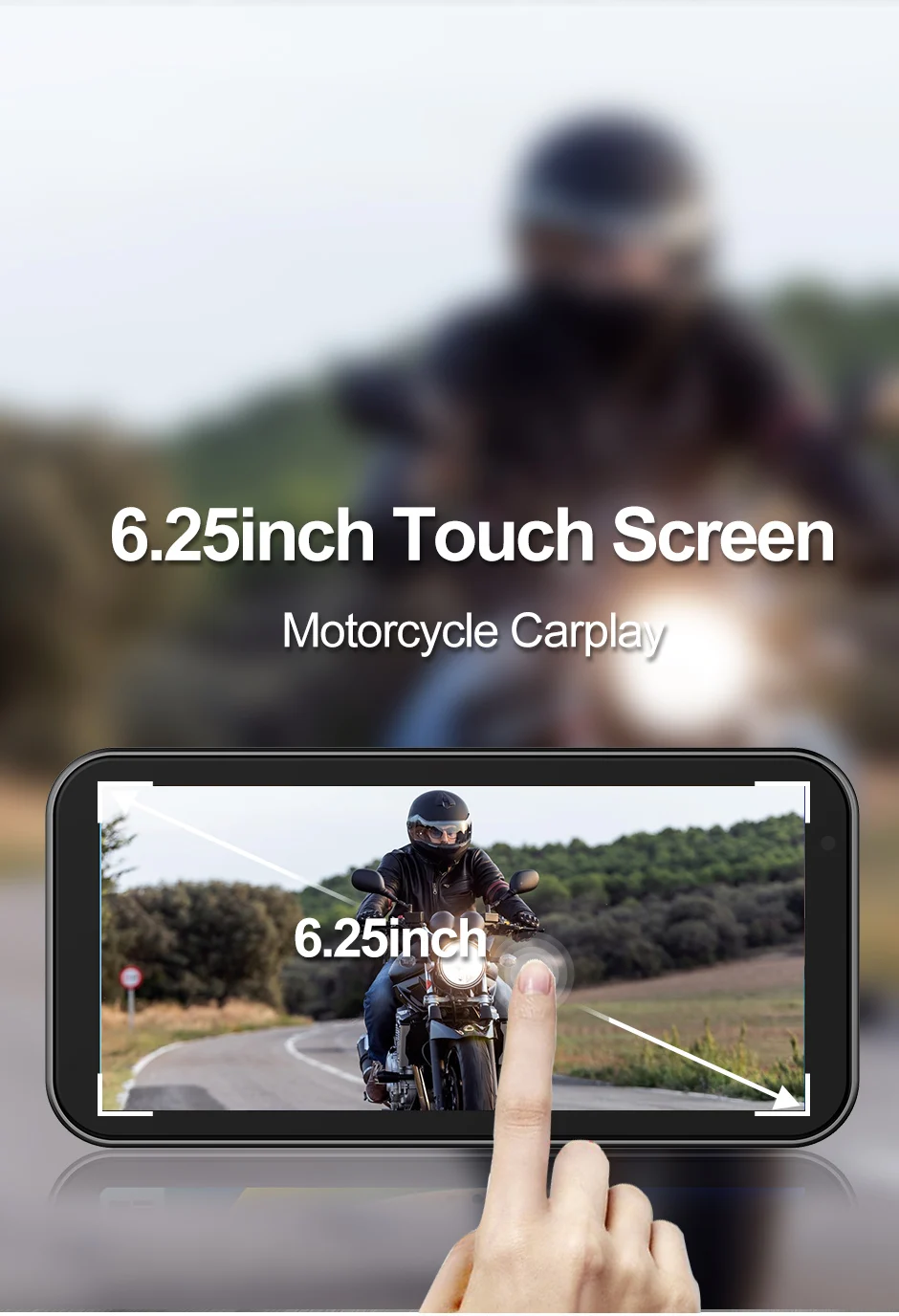 6,25'' Motorrad Carplay, GPS Navigation BT Anruf Wireless Carplay Android Auto, Dual Bluetooth Touchscreen Auto Player für Moto – Detail 2