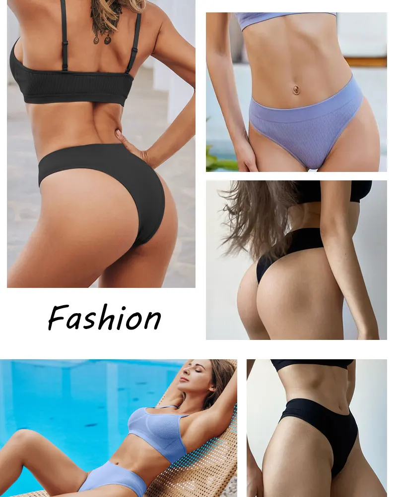 FINETOO 4PCS/Set Seamless Women Pantys High Waist Briefs Solid Color Brazilian Panties Girls Sexy Underpants For Women Lingerie