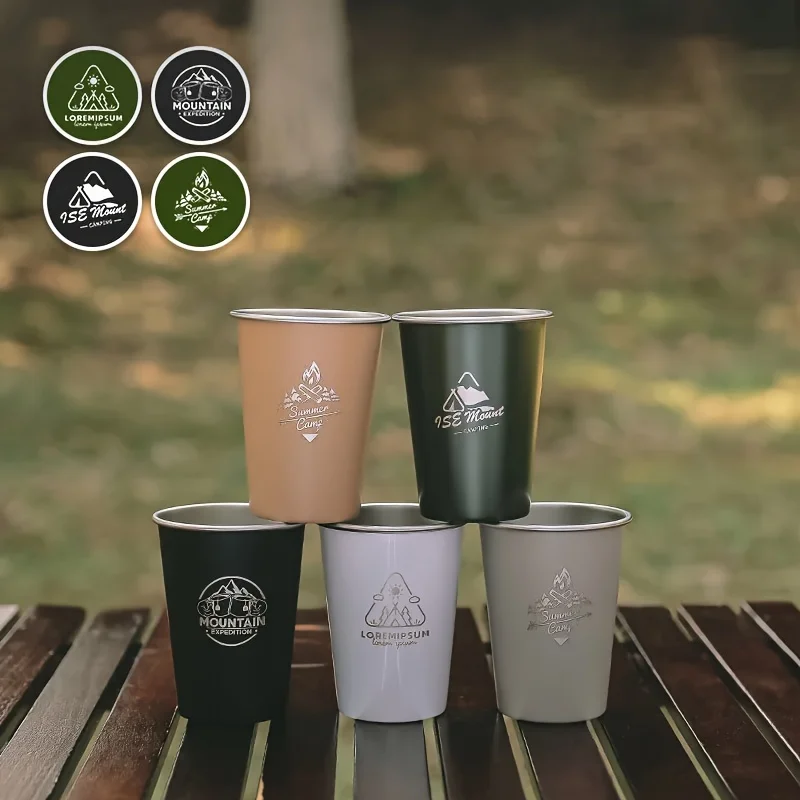 350ml 스테인레스 스틸 맥주 머그잔 야외 캠핑 맥주 커피 컵 우유 머그잔 하이킹 피크닉 바베큐 휴대용 워터 컵 접이식 컵