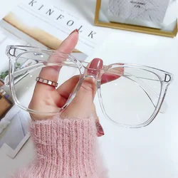 Anti - blue Light Glasses - Trendy D - shaped Street Style - -500 (Transparent)