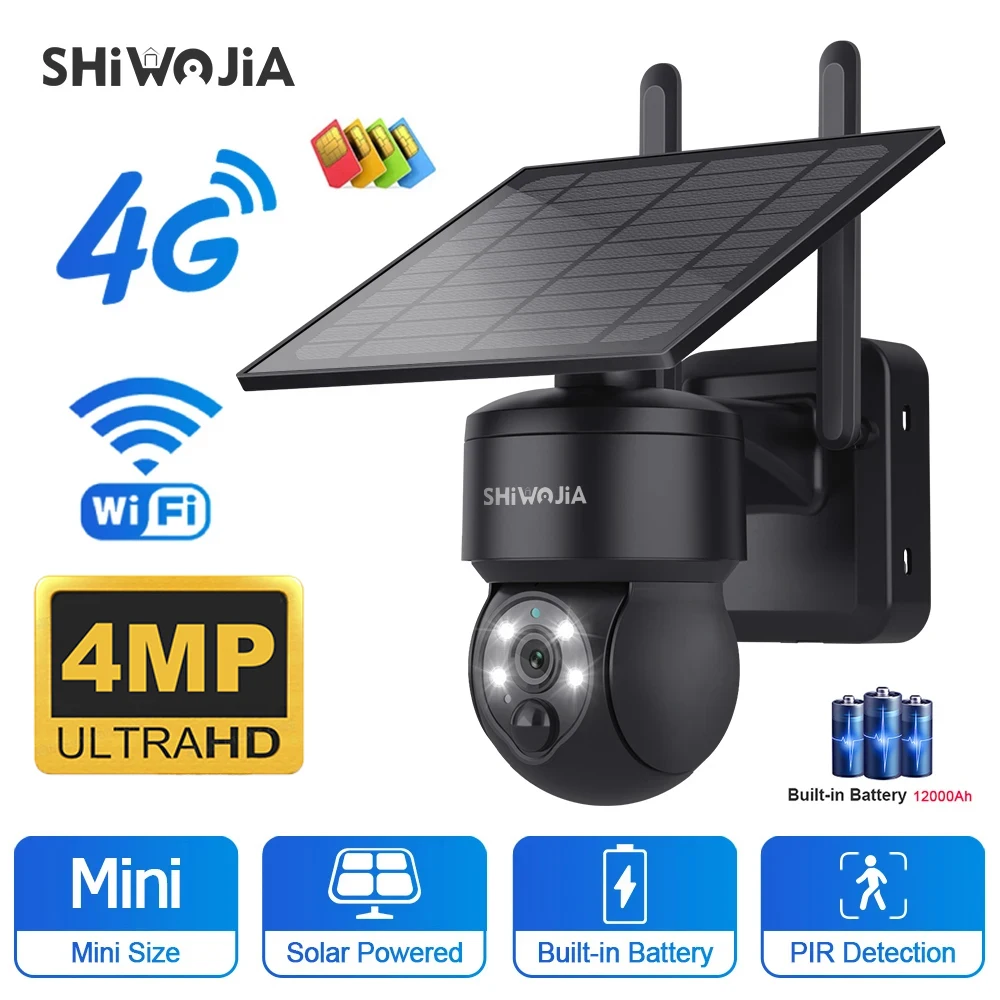 Sistema Telecamere Sicurezza Esterno A Energia Solare – 4 Telecamere Bullet 4MP WiFi 5G/2.4G Con Monitor 10 Pollici 10CH