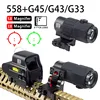 Eotech Holographic Collimator 558 Red Dot Sight G43/G33/G45 3X 5X Magnifier Airsoft Hunting Gear w/ 20mm Rail Mounts & QD Lever 1