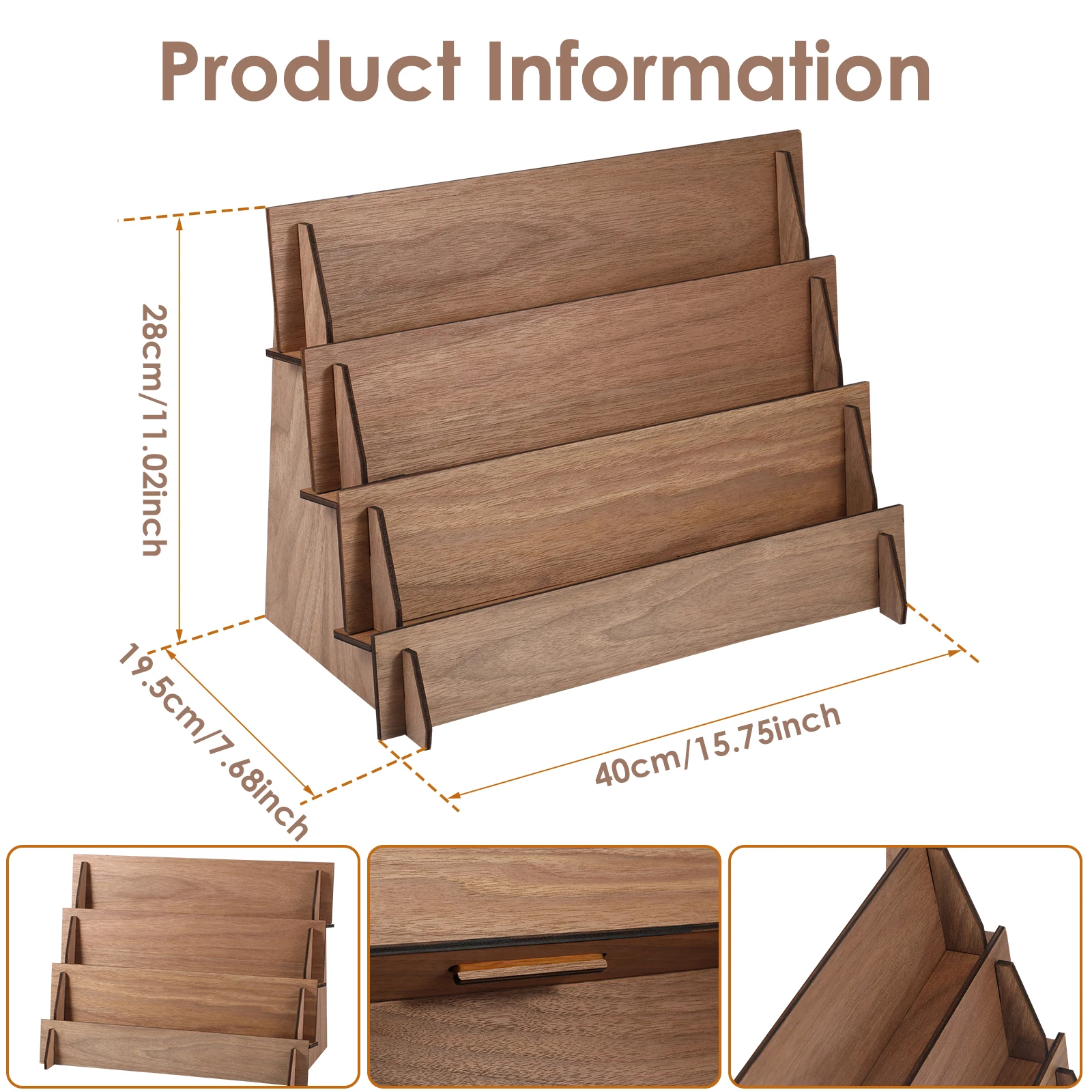 Wenskaart Organizer 4-laags houten display stand wenskaart display