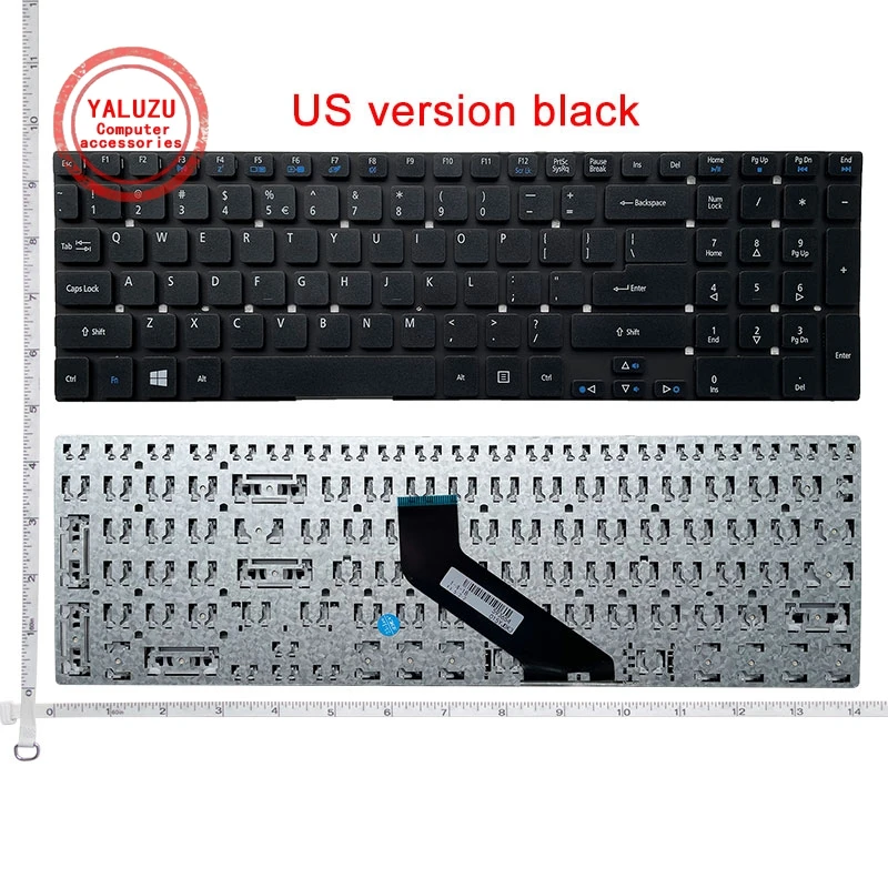 Yaluzu Eua Teclado Inglês Nenhum Quadro para Acer Aspire E1522 E1-532 E1-532g E1-532p E1-570g E1-570 Nv77h Nv56r