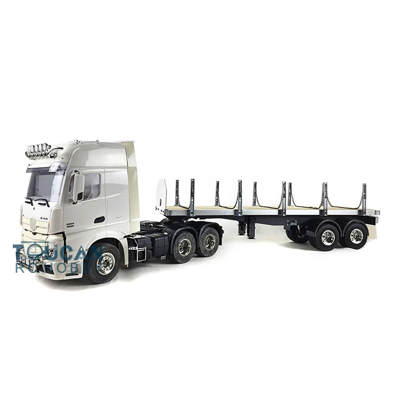 TOUCAN 3Axles 1/14 RC Hightop Tractor Truck WiTH 2Axles Trailer Kit Remote Control Car Toys For