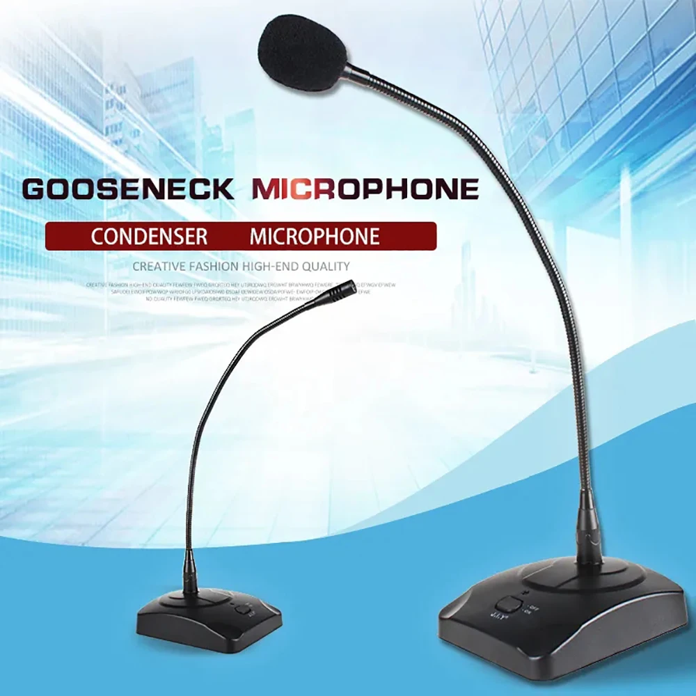 Microfone hd Gooseneck Profissional Microfone Centro de Conferências Radiodifusão Capacitiva Flexível Alta Sensibilidade com Fio Plugue 6.35 mm - Image 6