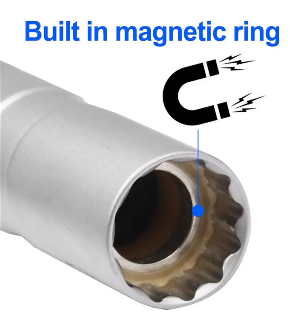  ANNTIM Douille Bougie 16mm/14mm, Cle a Bougie Magnétique, Joint  Universel Magnétique Clé à Bougie Allumage pour Retirer Les Bougies D' allumage Automobiles, Clef a Bougie 14mm/16mm