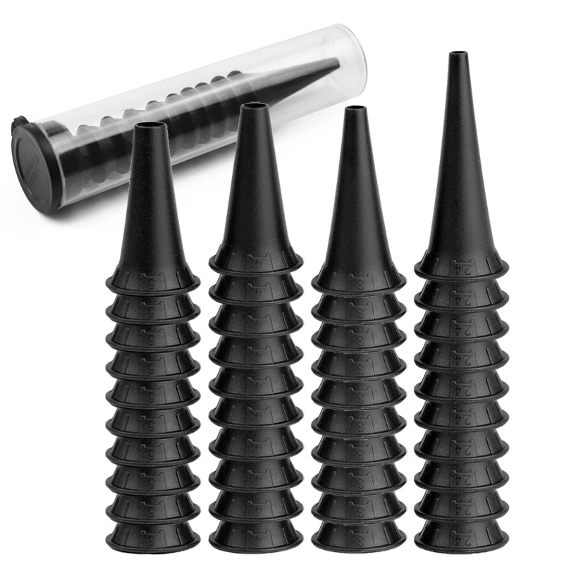 

2.4/3/4/5mm 10PCS/Box Reusable Medical Speculum Replacement Accessory Parts Disposable Nozzle Cone Tube Ear Otoscope Specula Tip