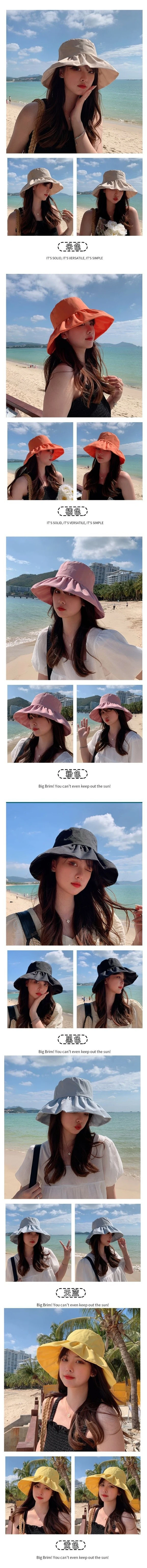 cheap bucket hats Versatile Fashion Sunshade Fisherman Hat Female Spring and Summer Anti Ultraviolet Sunshade Hat Sunscreen Hat Small Face Sun Hat winter bucket hat