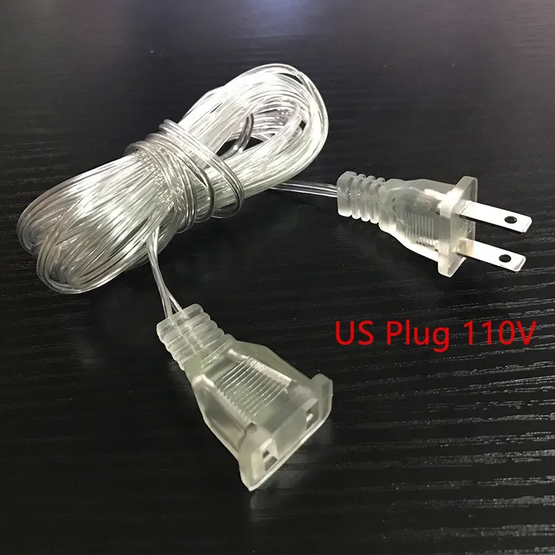 3m Plug Extender Wire Extension Cable EU/US/USB Plug for LED String Light Wedding Navidad Decor Led Garland DIY Christmas Lights 90 degree usb3 2 extension cable pd100w 4k60hz hd vision type c cable adapter charging data transfer extender for macbook huawei